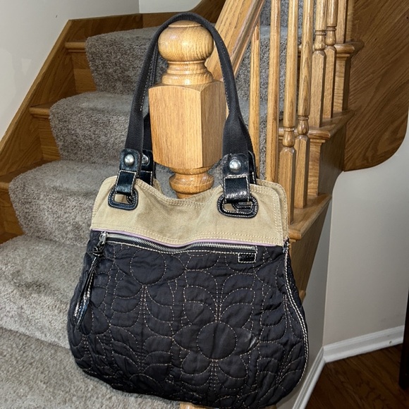 Fossil Quilted Floral Canvas Key Per‎ Shoulder Purse - Picture 1 of 7